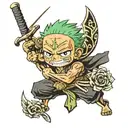 Roronoa Zoro one piece Asura tattoo design idea