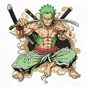 Roronoa Zoro one piece Asura tattoo design idea