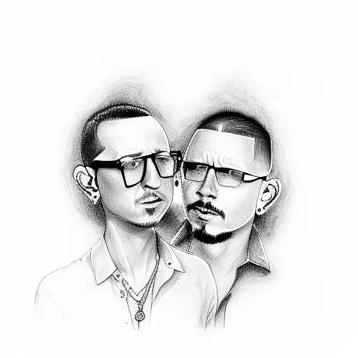 chester Bennington and Chris cornell singing together tattoo design idea