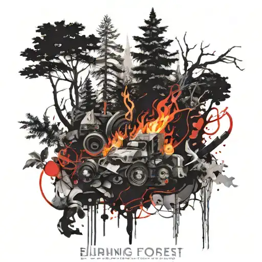 Burning forest l tattoo design idea