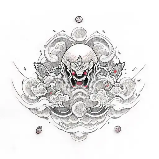 hashbulla characterized by ronin tattoo design idea