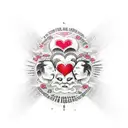 the phrase "all we need is love" written in English but the letters look like Japanese or Chinese letters, and they are  tattoo design idea