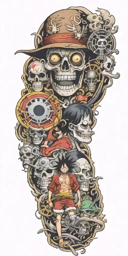 one piece anime tattoo design idea