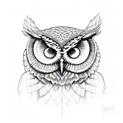 owl skull temp halloween  tattoo design idea