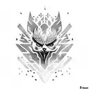 falcon body on fire with flames tattoo design idea