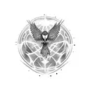 falcon body on fire with flames tattoo design idea