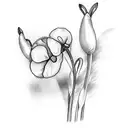Snowdrop, Violet and Poppy, three together tattoo design idea