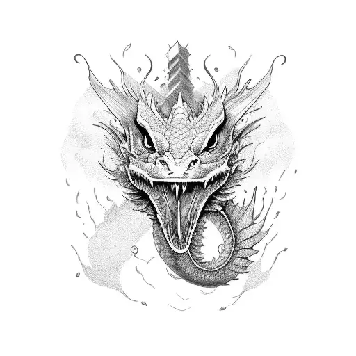 dragon ontop books tattoo design idea