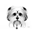 tibetan terrier ears tattoo design idea
