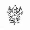 A Pine standing complitly alone  tattoo design idea