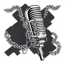 microphone with chains and snakes tattoo design idea