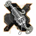 microphone with chains and snakes tattoo design idea