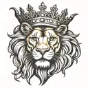 lion with crown roaring linework tattoo tattoo design idea
