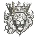 lion with crown roaring linework tattoo tattoo design idea
