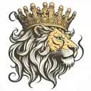 lion with crown roaring linework tattoo tattoo design idea
