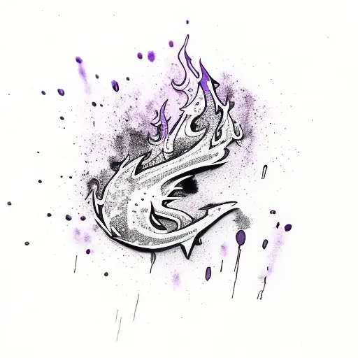 STREET RUNNERZ flame purple with drippy letters  tattoo design idea