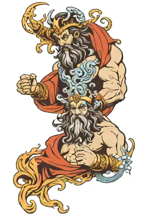zeus y poseidon tattoo design idea