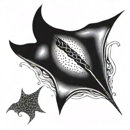 stingray swimming tattoo design idea