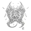 crescent moon origami tattoo design idea