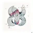 crescent moon origami tattoo design idea