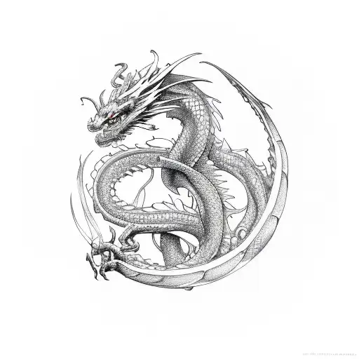 Dragon and infinity loop  tattoo design idea