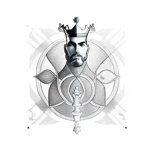 infinity loop and queen chess tattoo design idea
