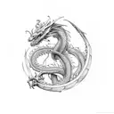 Dragon and infinity loop  tattoo design idea