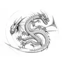 Dragon and infinity loop  tattoo design idea