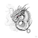Dragon and infinity loop  tattoo design idea