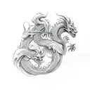 Dragon and infinity loop  tattoo design idea