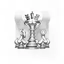 infinity loop and queen chess tattoo design idea