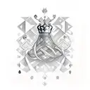 infinity loop and queen chess tattoo design idea