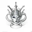 infinity loop and queen chess tattoo design idea