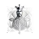 infinity loop and queen chess tattoo design idea