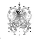 infinity loop and queen chess tattoo design idea