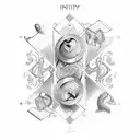 infinity loop and queen chess tattoo design idea