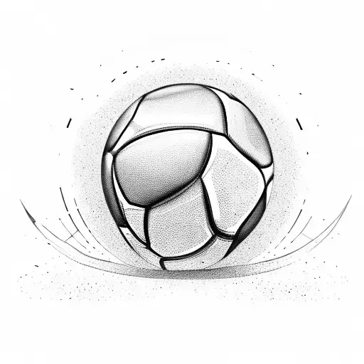 A football player kicking a ball with Messi's face tattoo design idea