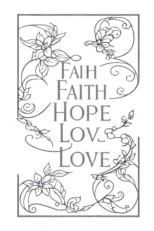 faith hope love tattoo design idea