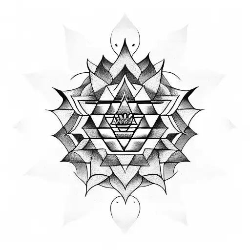 sri yantra lotus tattoo design idea