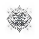sri yantra lotus clouds tattoo design idea