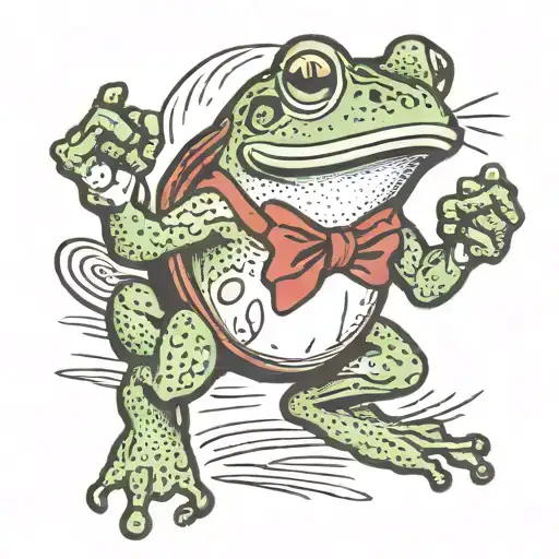 frog boxing tattoo design idea