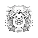 pig tattoo design idea