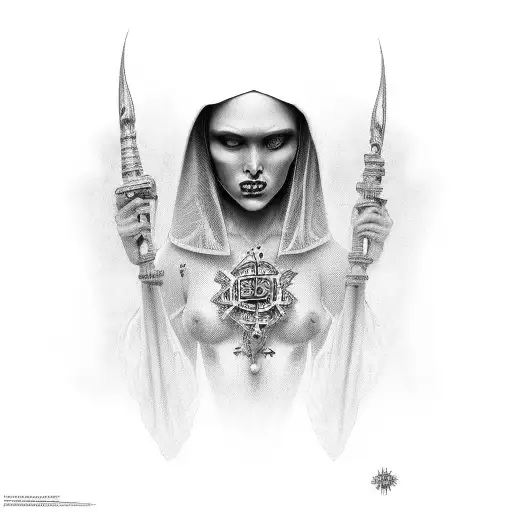 whore Nun. tattoo design idea