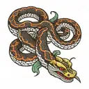 snake with sword  tattoo design idea