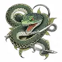 snake with sword  tattoo design idea