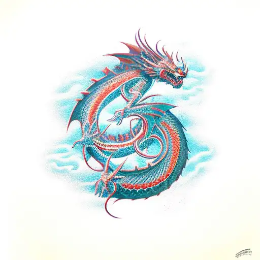 A Gothic font forming the shape of a majestic dragon tattoo design idea