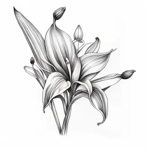 Peace Lily DaN4MH2cJHoRCg2jn6sDYb Sketch Tattoo - BlackInk AI