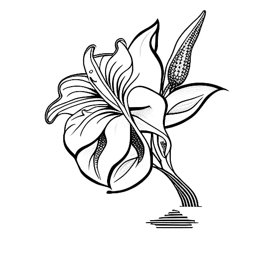 peace lily  tattoo design idea