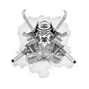 samurai death before dishonor tattoo design idea