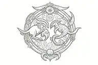 taurus and pisces symbol tattoo design idea